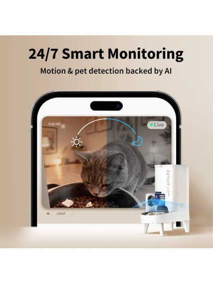 PETKIT P571 2 (D4H-2) YumShare Solo 2 Feeder with camera | Capacity 3 L | Material ABS, 304 stainless steel, Silicone | White 4