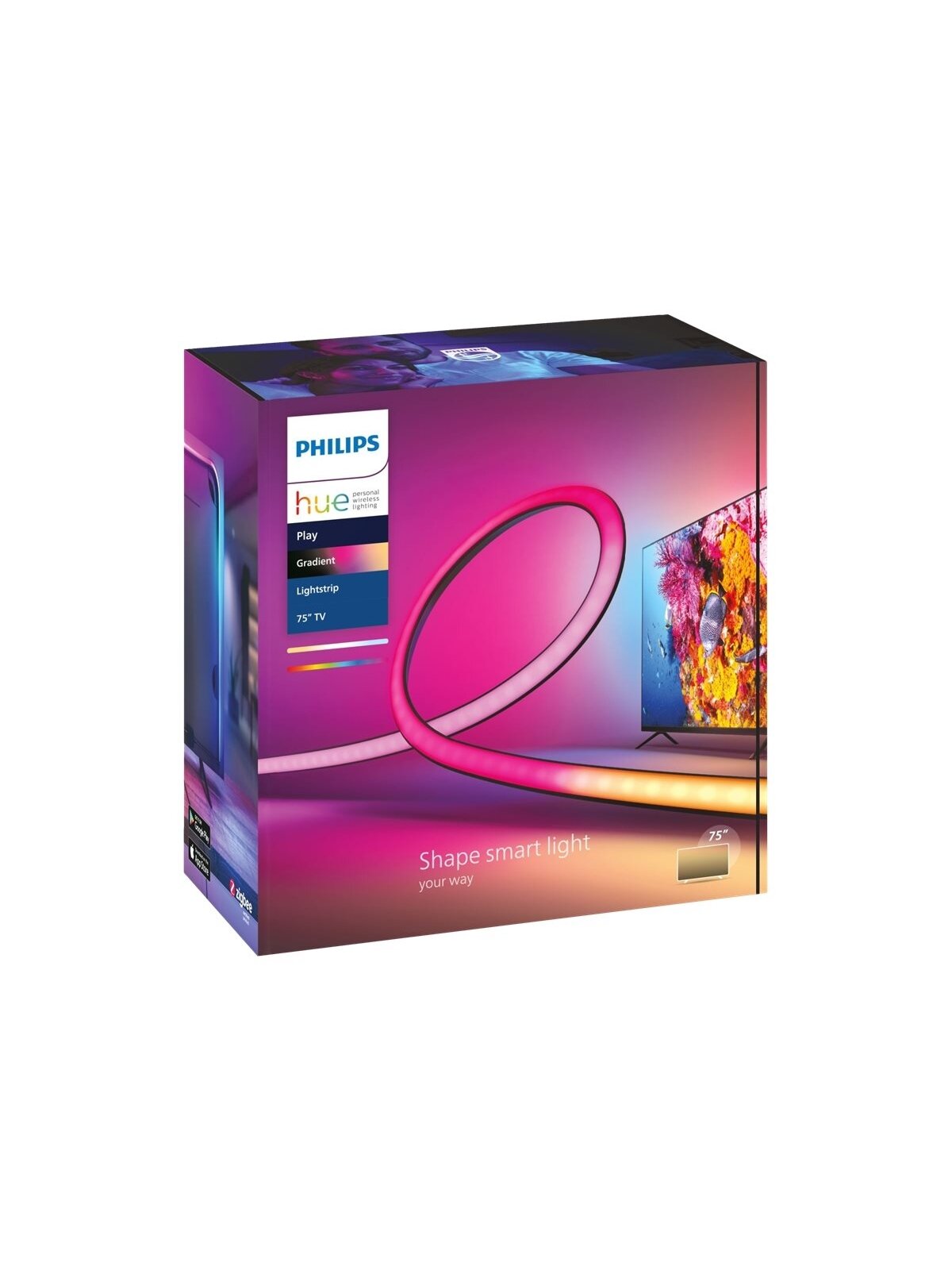 Philips Hue | Lightstrip Gradient 75" EU | 20 W | Colored 3 Philips Hue | Lightstrip Gradient 75" EU | 20 W | Colored 3
