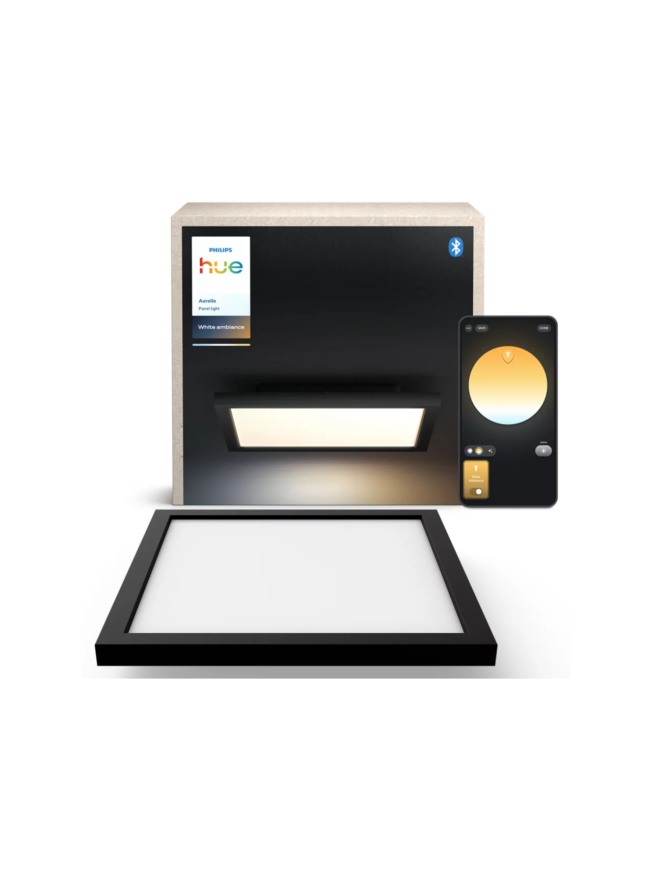 Philips Hue Aurelle square panel light, Black | 2200-6500 Hue White Ambiance 2 Philips Hue Aurelle square panel light, Black | 2200-6500 Hue White Ambiance 2