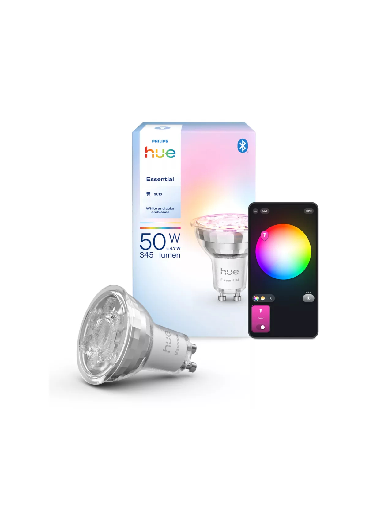 Philips Hue E WCA 345 1P EU | GU10 | 4.7 W | Bluetooth, Zigbee 3 Philips Hue E WCA 345 1P EU | GU10 | 4.7 W | Bluetooth, Zigbee 3