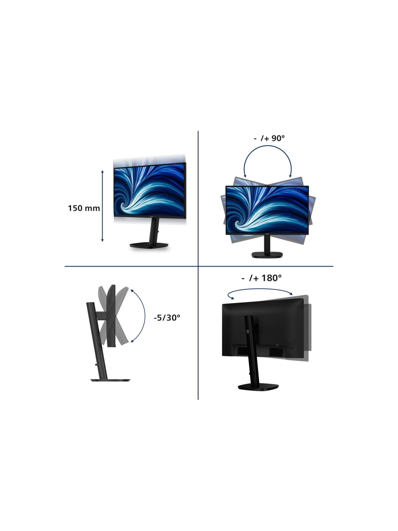 PHILIPS Business Monitor 24B2N3200A/00 IPS 24" IPS 1920x1080/16:9/4ms/350cd/m2/HDMI DisplayPort Audio Out | Philips 3