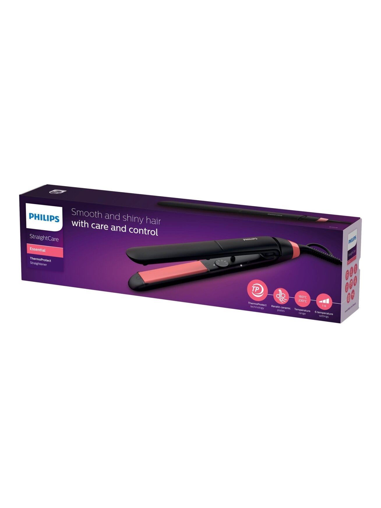 Philips | Hair Straitghtener | BHS376/00 StraightCare Essential | Ceramic heating system | Temperature (min) 160 °C | Temperature (max) 230 °C | Black 14