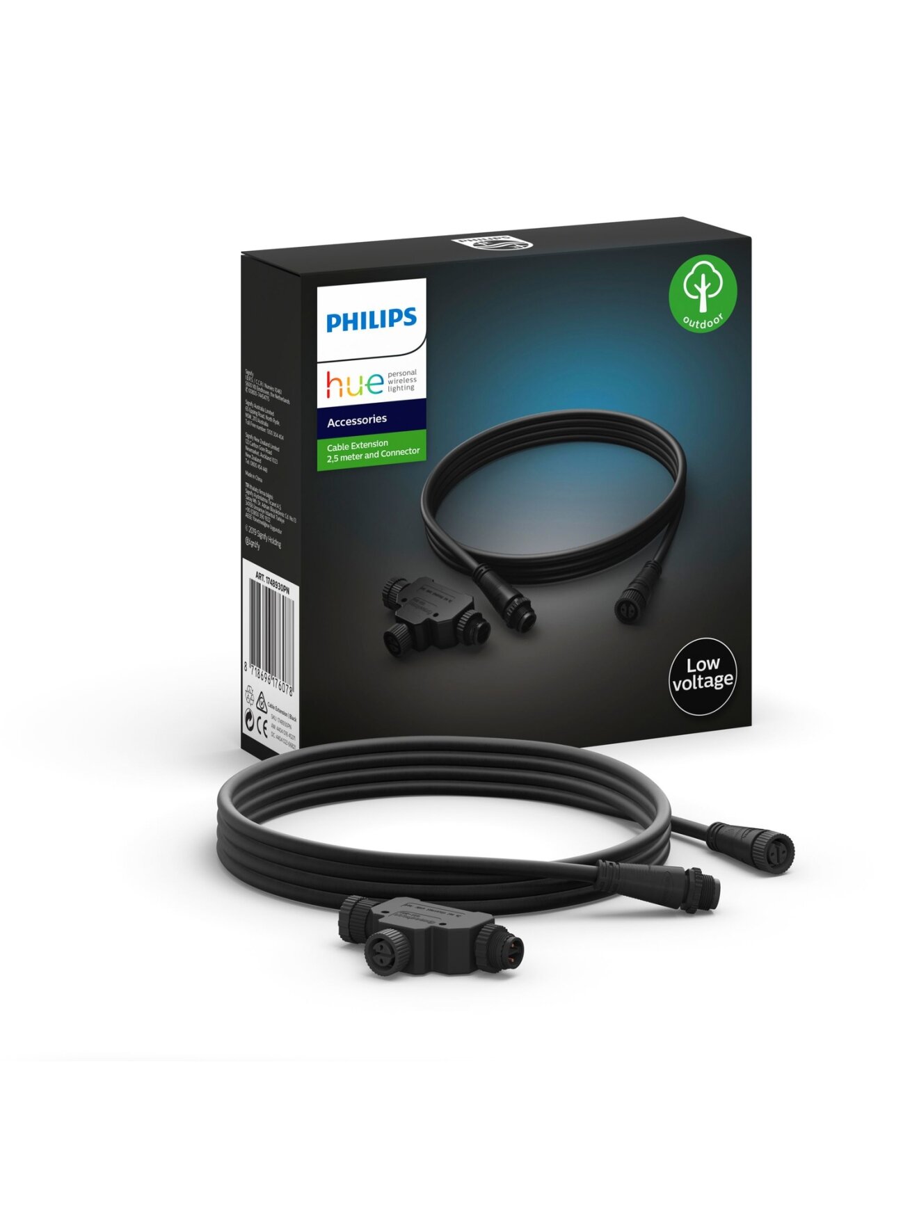 Philips Hue Outdoor 24V Cable Extension and T-connector, 2.5m 2
