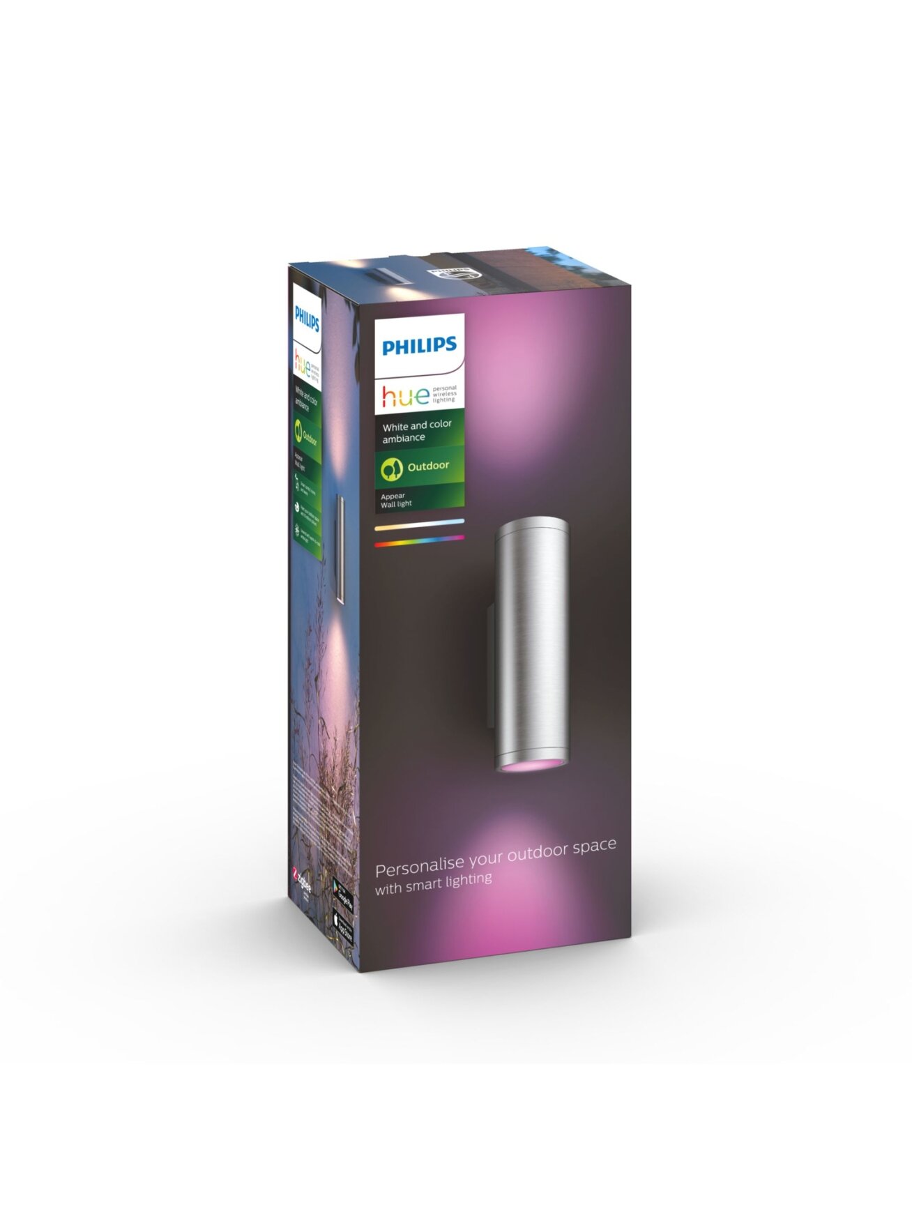 Philips Hue WCA Appear Outdoor Wall Lantern, Inox | 8 W | 2000-6500 Hue White Colour Ambiance 3 Philips Hue WCA Appear Outdoor Wall Lantern, Inox | 8 W | 2000-6500 Hue White Colour Ambiance 3