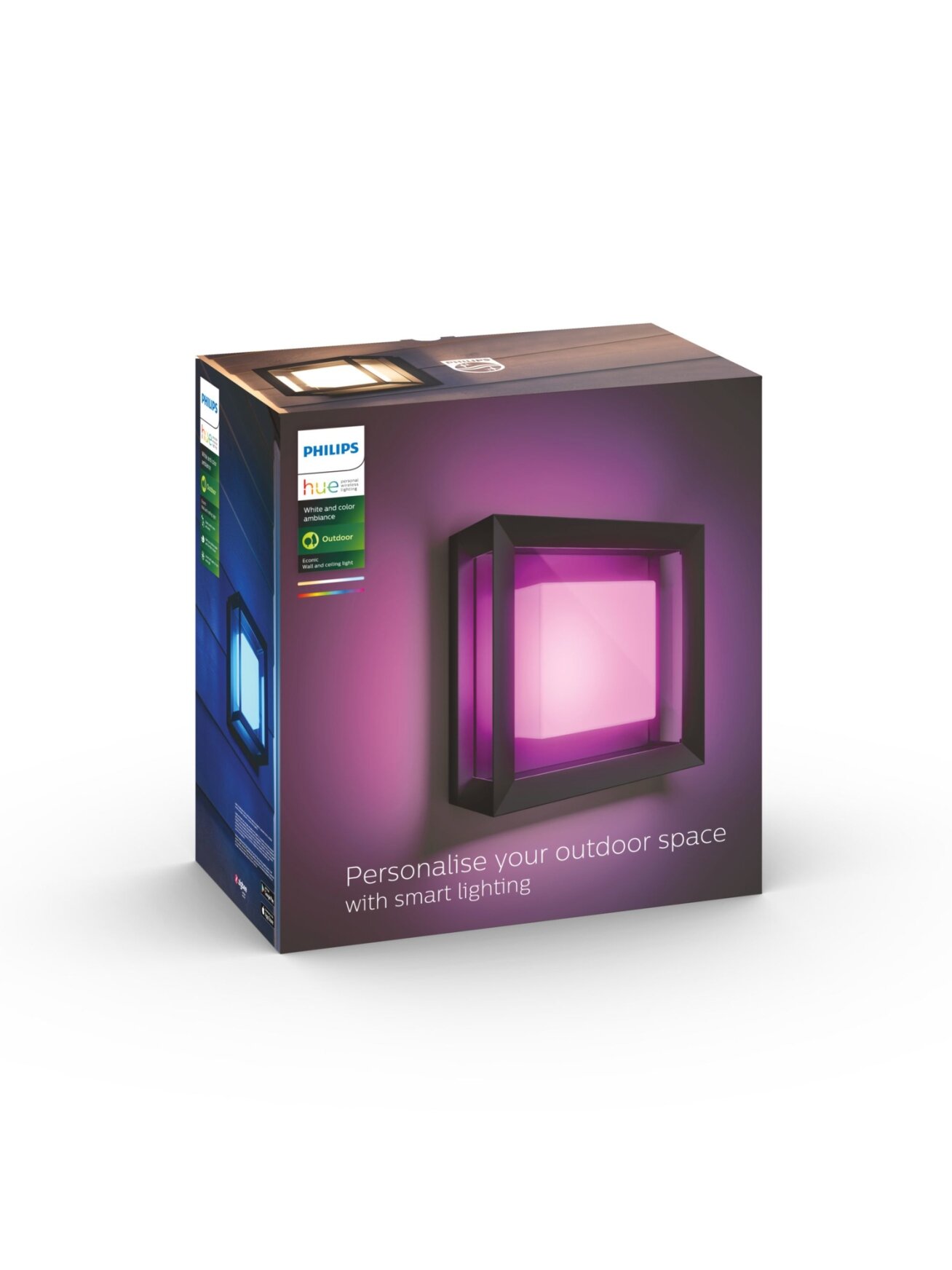 Philips Hue WCA Econic Outdoor Square Wall Lantern | 15 W | 2000-6500 Hue White Colour Ambiance 3 Philips Hue WCA Econic Outdoor Square Wall Lantern | 15 W | 2000-6500 Hue White Colour Ambiance 3