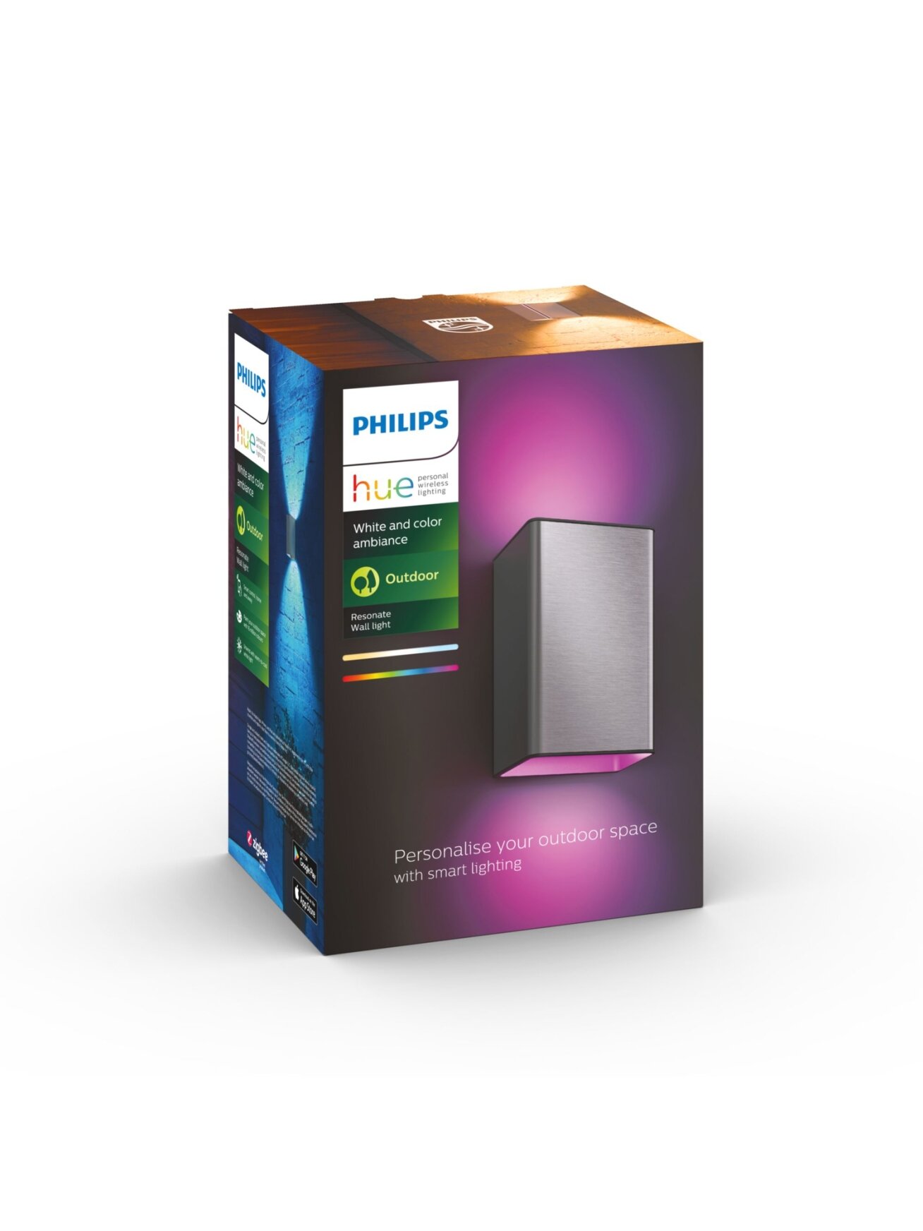 Philips Hue WCA Resonate Outdoor Wall Lantern, Inox | 8 W | 2000-6500 Hue White Colour Ambiance 2 Philips Hue WCA Resonate Outdoor Wall Lantern, Inox | 8 W | 2000-6500 Hue White Colour Ambiance 2