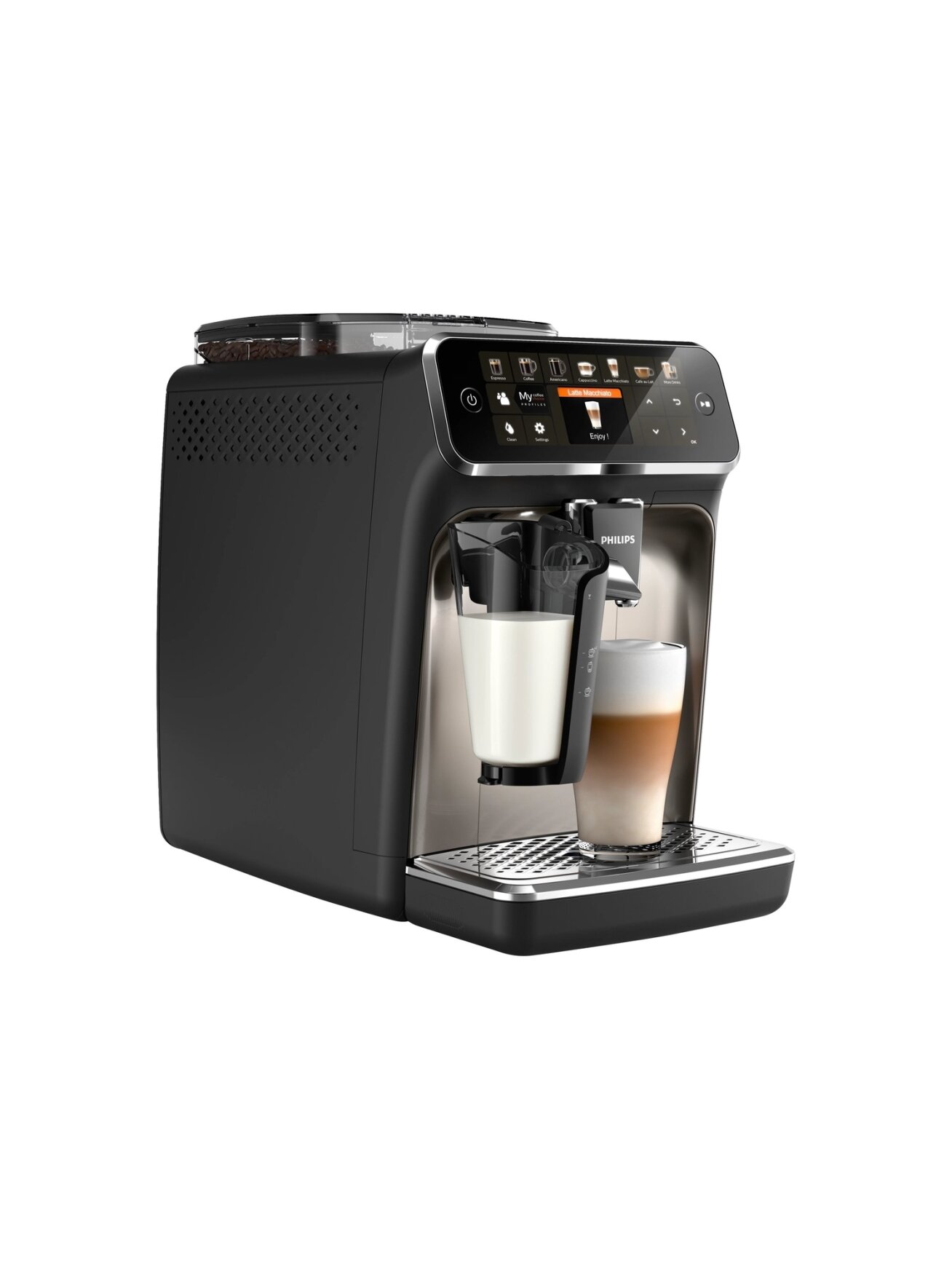 Philips | Series 5400 Coffee Maker | EP5447/90 | Pump pressure 15 bar | Built-in milk frother | Fully Automatic | 1500 W | Black 3