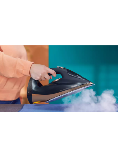 Philips | DST7510/80 | Steam Iron | 3200 W | Water tank capacity 300 ml | Continuous steam 55 g/min | Steam boost performance 260 g/min | Blue/Gold Philips | DST7510/80 | Steam Iron | 3200 W | Water tank capacity 300 ml | Continuous steam 55 g/min | Steam boost performance 260 g/min | Blue/Gold