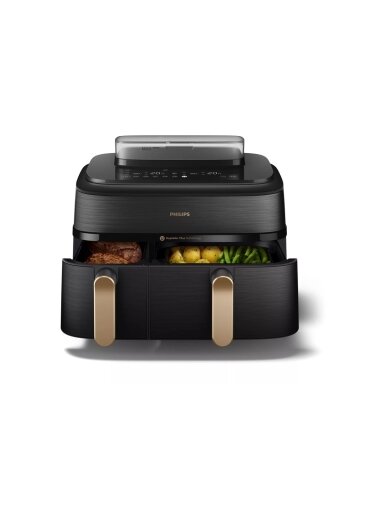 Philips Dual Steam Air Fryer | NA552/00 5000 Series | Power 2750 W | Capacity 9 L | RapidAir Plus | Black