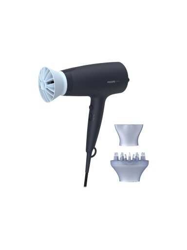 Philips | Hair Dryer | BHD360/20 | 2100 W | Number of temperature settings 6 | Ionic function | Diffuser nozzle | Black/Blue