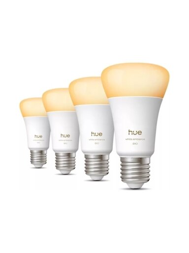 Philips Hue WA 810 A60 4P EU | E27 | 6 W | Warm to cool white light | Bluetooth and Zigbee