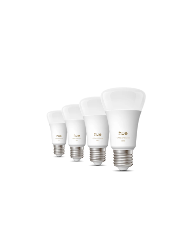 Philips Hue WA 810 A60 4P EU | E27 | 6 W | Warm to cool white light | Bluetooth and Zigbee