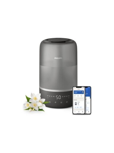 Philips | Humidifier | HU1510/03 Series 1000 | 19.6 W | Water tank capacity 3 L | Suitable for rooms up to 41 m² | Ultrasonic | Humidification capacity 275 ml/hr | Grey/Silver Philips | Humidifier | HU1510/03 Series 1000 | 19.6 W | Water tank capacity 3 L | Suitable for rooms up to 41 m² | Ultrasonic | Humidification capacity 275 ml/hr | Grey/Silver