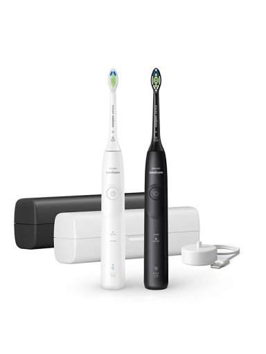 Philips HX7119/02 Sonicare Series 5500 | Electric Toothbrush, Duo pack | Rechargeable | For adults | Number of brush heads included 2 | Number of teeth brushing modes 2 | White/Black