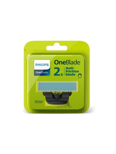 Philips | Replaceable blade (2 pcs) | QP225/50 OneBlade | Black/Green
