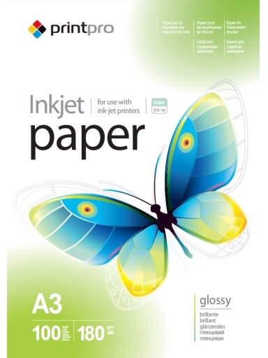 Photo paper PrintPro, 100 sheets | High Glossy | 180 g/m² | A3