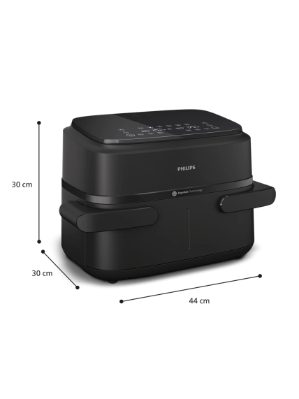 Philips Airfryer Dual Basket | NA150/00 1000 Series | Power 2450 W | Capacity 7 L | RapidAir Plus | Black 4