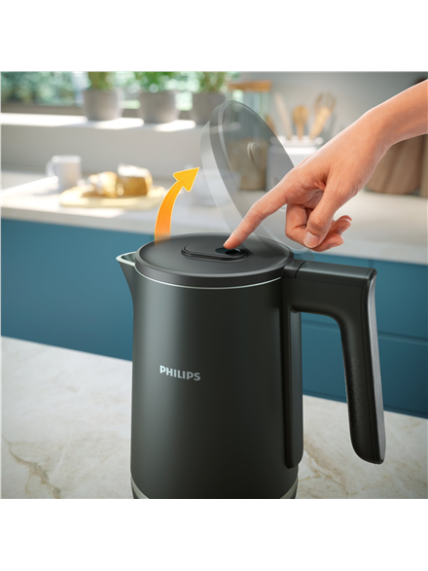 Philips Double Walled Kettle | HD9395/90 | Electric | 2200 W | 1.7 L | Stainless steel/Plastic | 360° rotational base | Black 3