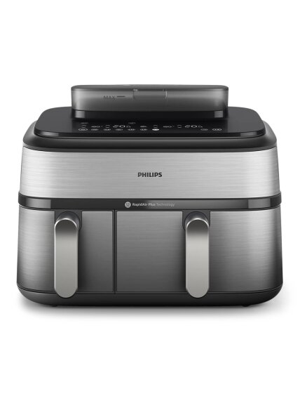 Philips Dual Basket Airfryer | NA555/00 5000 series | Power 2750 W | Capacity 9 L | RapidAir Plus | Silver 1 Philips Dual Basket Airfryer | NA555/00 5000 series | Power 2750 W | Capacity 9 L | RapidAir Plus | Silver 1