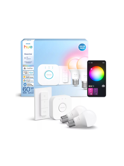 Philips Hue E WCA 806 A60 2kit SW EU | E27 | 8 W | 16 million colors, White and colored light 3