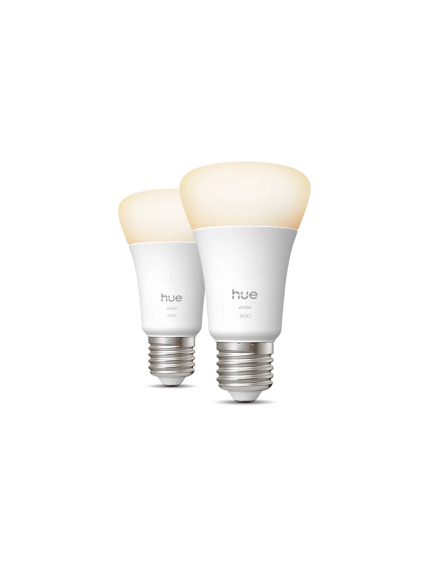 Philips Hue W 1100 A60 2P EU | E27 | 9.5 W | Soft white light | Bluetooth and Zigbee