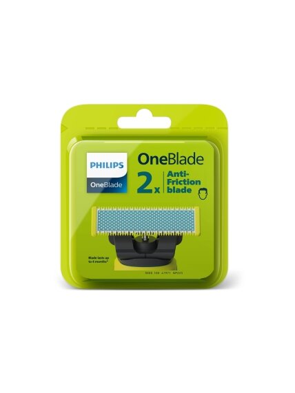 Philips | Replaceable blade (2 pcs) | QP225/50 OneBlade | Black/Green 1 Philips | Replaceable blade (2 pcs) | QP225/50 OneBlade | Black/Green 1
