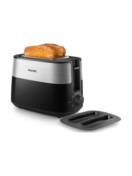 Philips | Toaster | HD2517/90 Daily Collection | Power 830 W | Number of slots 2 | Housing material Plastic | Black/Stainless Steel