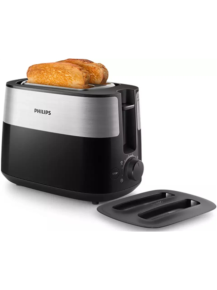 Philips | Toaster | HD2517/90 Daily Collection | Power 830 W | Number of slots 2 | Housing material Plastic | Black/Stainless Steel 3