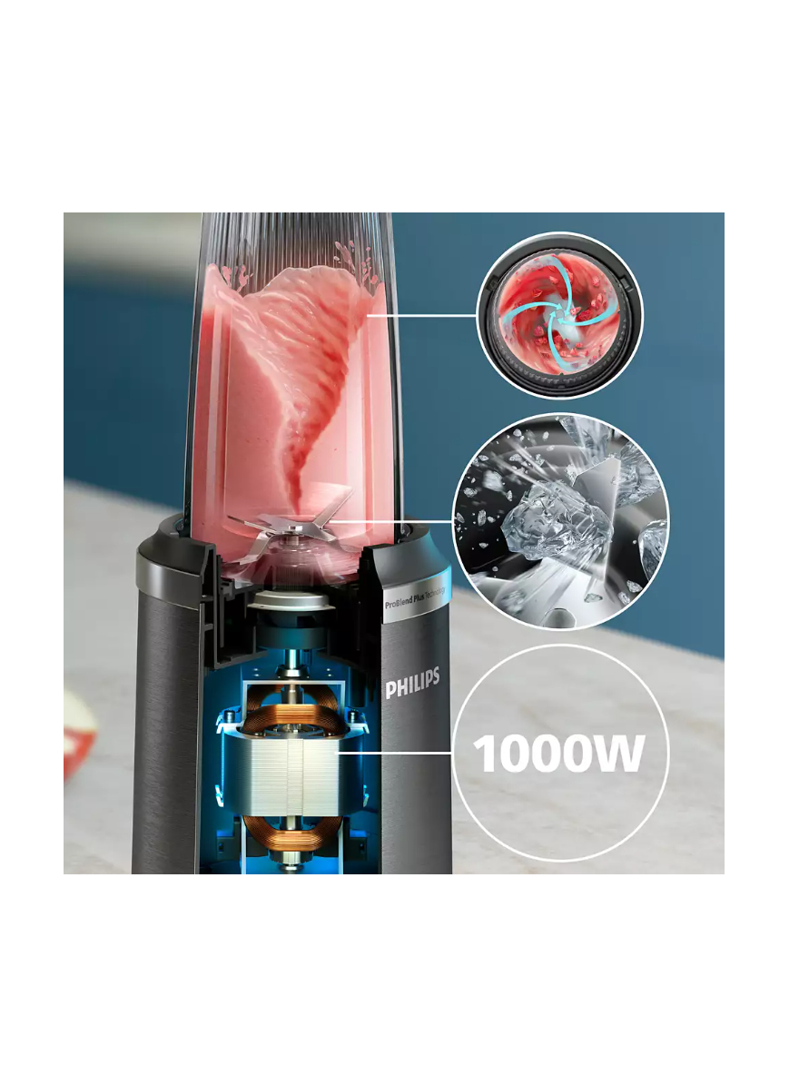 Philips Blender | HR2767/00 | Tabletop | 1000 W | Jar material Plastic | Jar capacity 0.3 + 0.5 + 0.7 L | Ice crushing | Black 1 Philips Blender | HR2767/00 | Tabletop | 1000 W | Jar material Plastic | Jar capacity 0.3 + 0.5 + 0.7 L | Ice crushing | Black 1