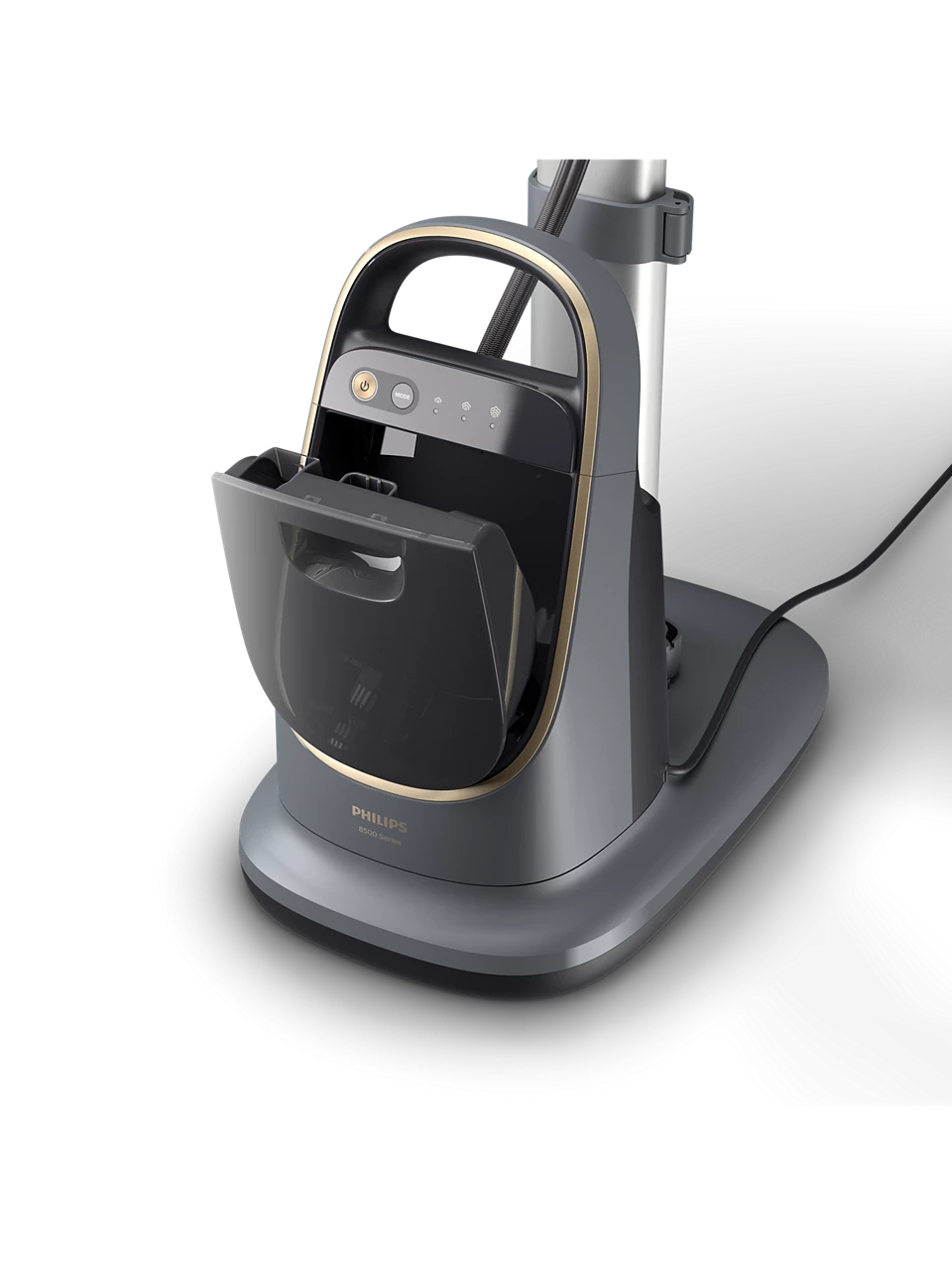 Philips 8500 Series All-in-One Ironing Solution | AIS8540/80 | Stand Steamer | 2200 W | 1.2 L | 90 g/min | Dark slate/Gold 2 Philips 8500 Series All-in-One Ironing Solution | AIS8540/80 | Stand Steamer | 2200 W | 1.2 L | 90 g/min | Dark slate/Gold 2