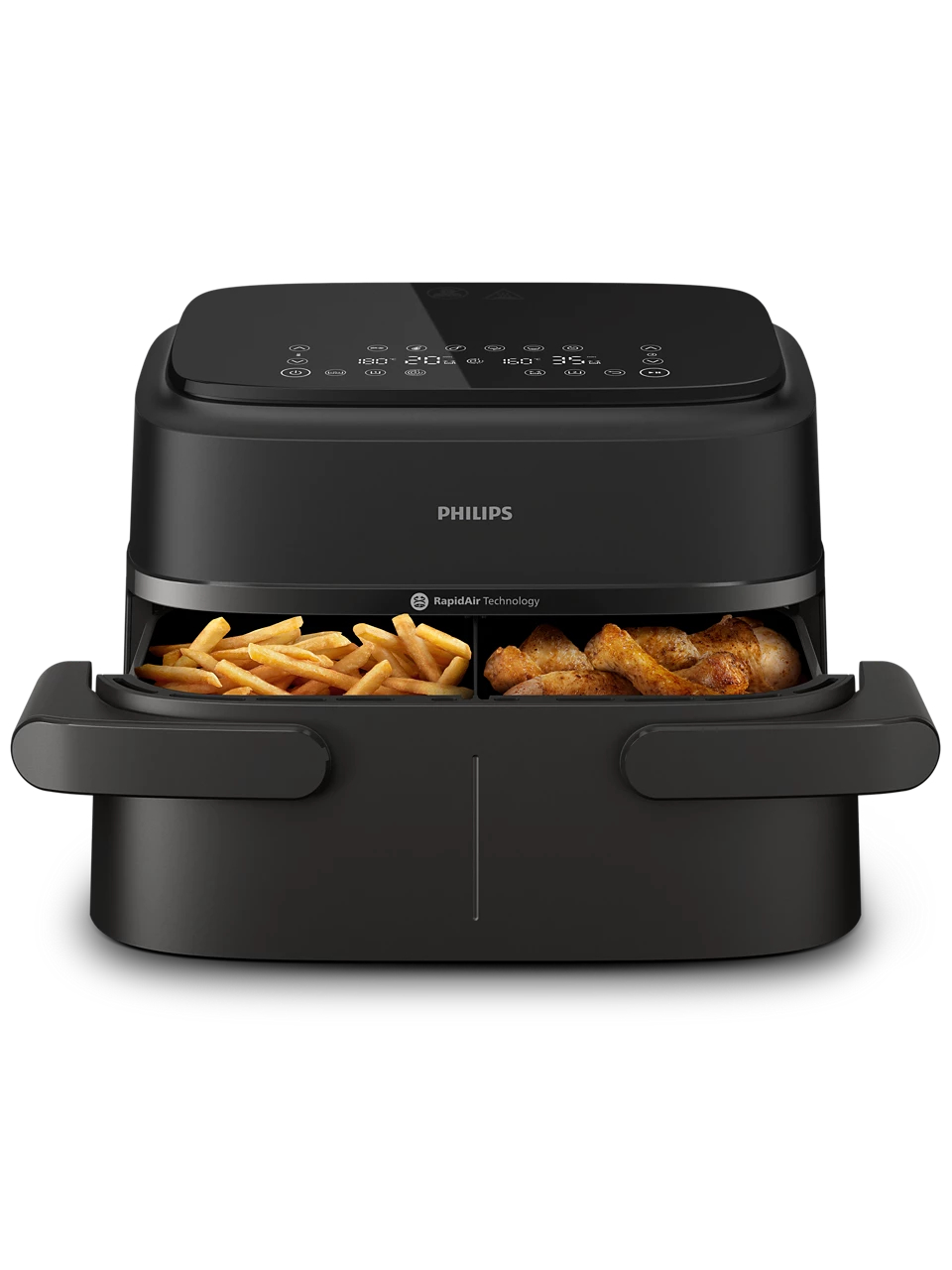 Philips Airfryer Dual Basket | NA150/00 1000 Series | Power 2450 W | Capacity 7 L | RapidAir Plus | Black 2