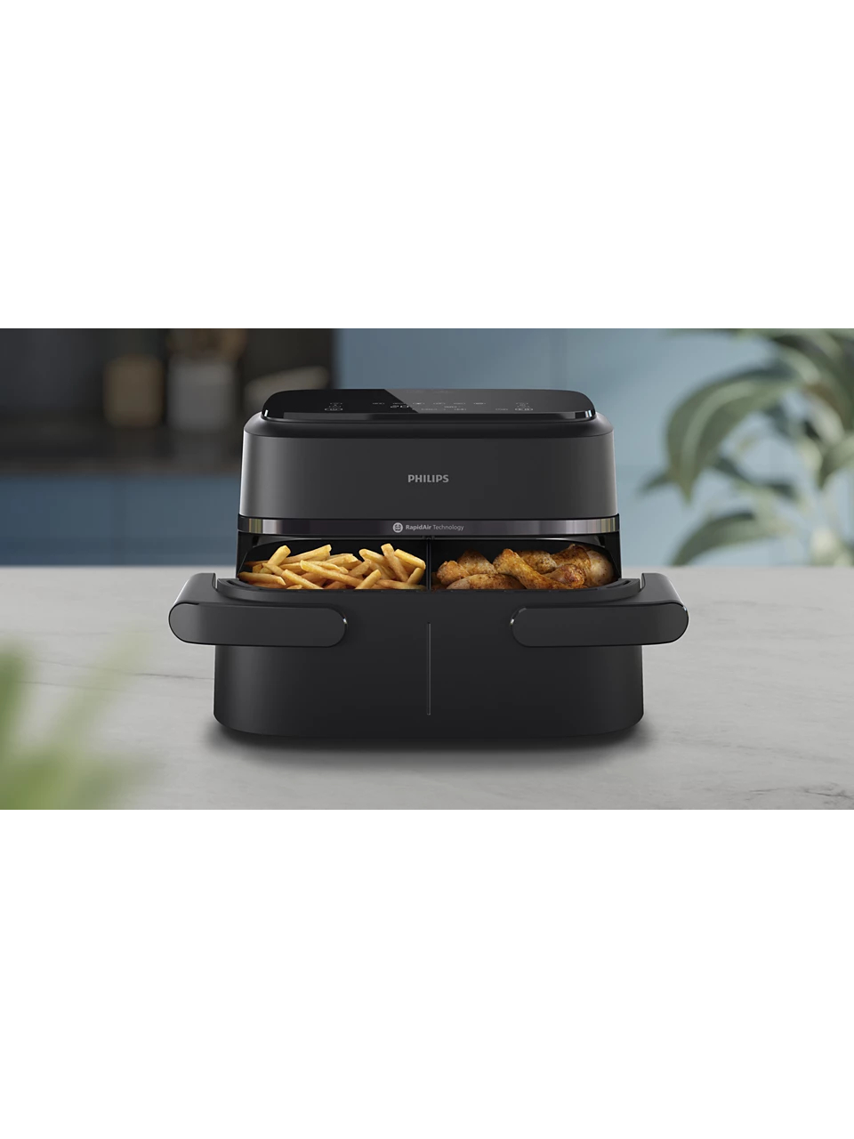 Philips Airfryer Dual Basket | NA150/00 1000 Series | Power 2450 W | Capacity 7 L | RapidAir Plus | Black 6