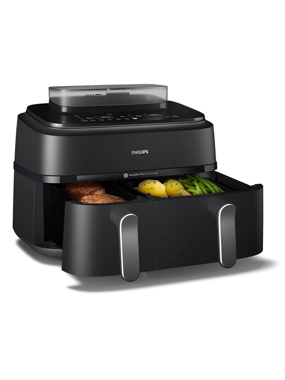 Philips | Dual Basket Airfryer | NA551/00 5000 Series | Power 2750 W | Capacity 9 L | RapidAir Plus and Air Steam | Black 3