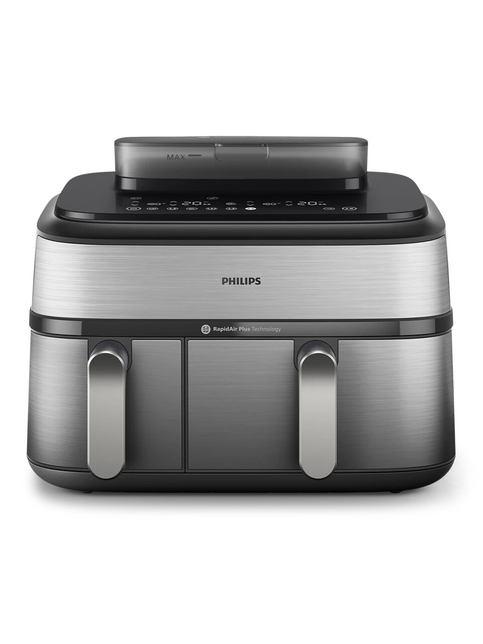 Philips Dual Basket Airfryer | NA555/00 5000 series | Power 2750 W | Capacity 9 L | RapidAir Plus | Silver 1