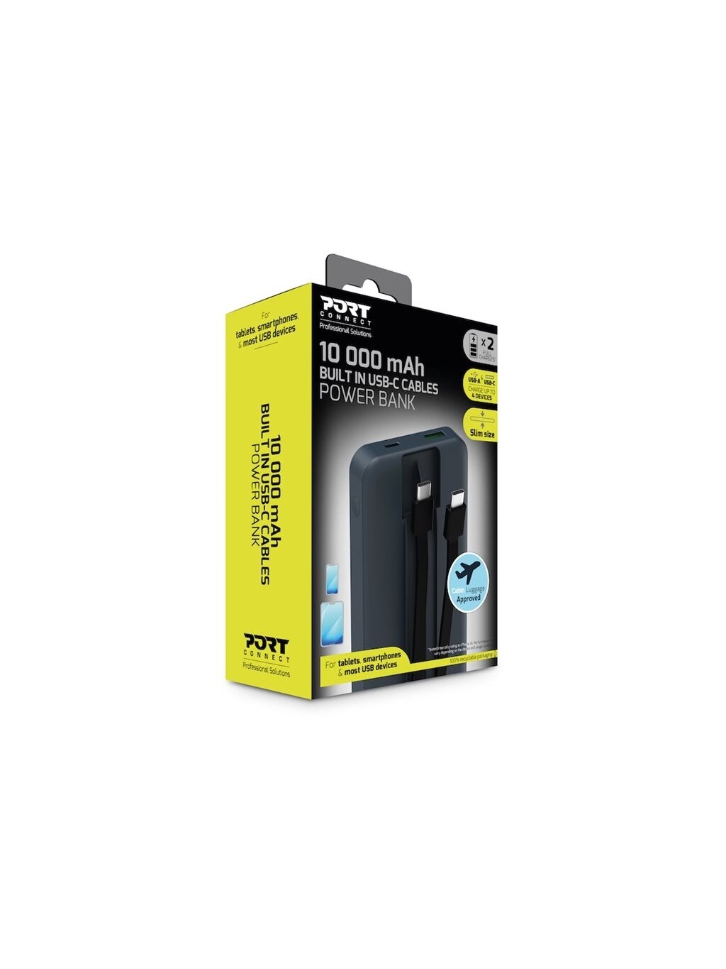 PORT CONNECT External battery 2 X USB-C PD | 10000 mAh | Blue 5
