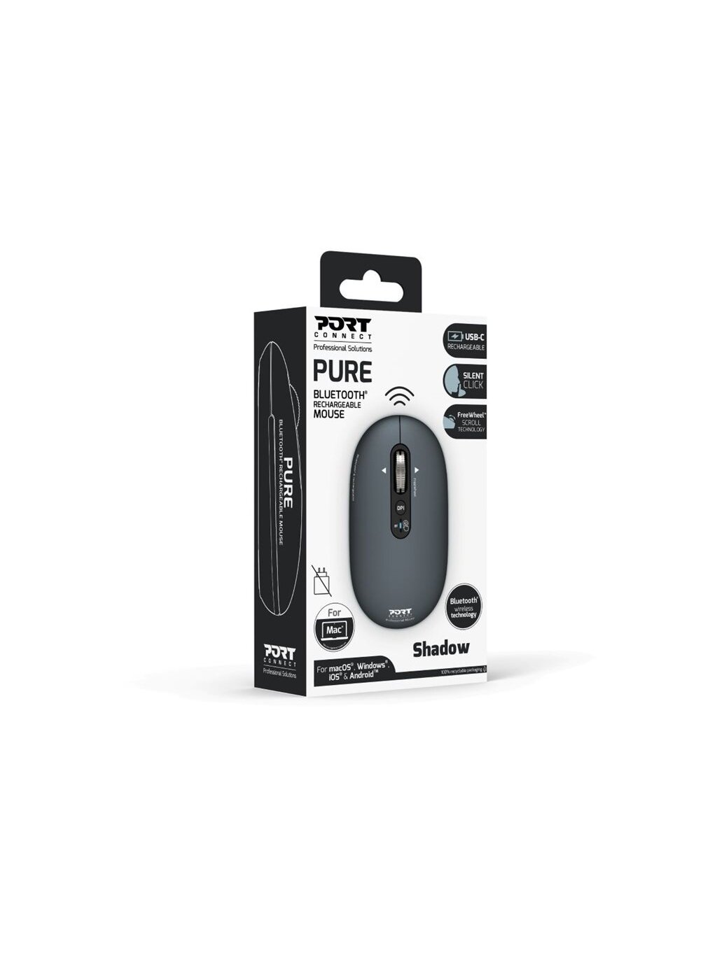 PORT CONNECT Mouse | PURE MAC | Wireless | Bluetooth | Gray 3