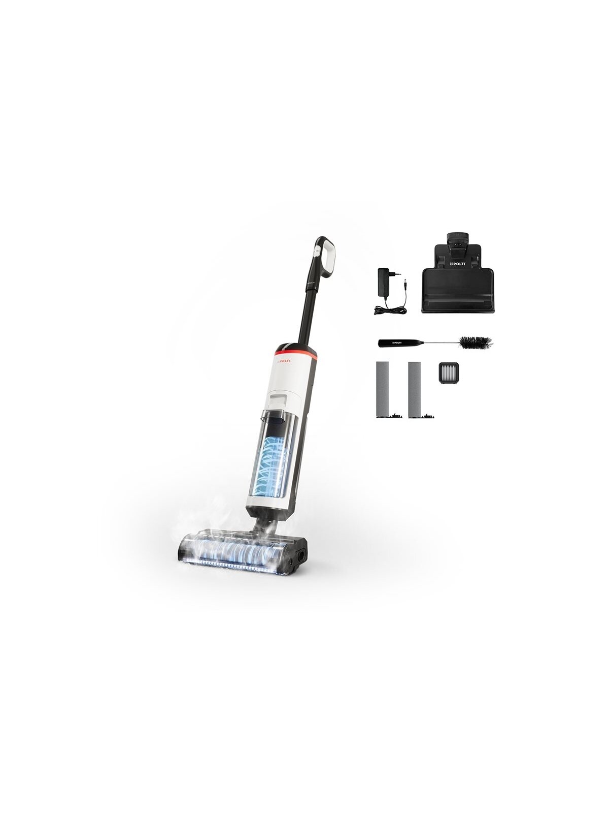 Polti Cordless Steam Cleaner | RollySteam WD30C | Power 450 W | Water tank capacity 0.6 L | White/Black Polti Cordless Steam Cleaner | RollySteam WD30C | Power 450 W | Water tank capacity 0.6 L | White/Black
