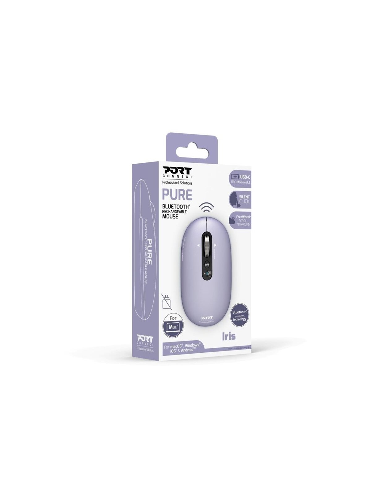 PORT CONNECT Mouse | PURE MAC | Wireless | Bluetooth | Lavender 3