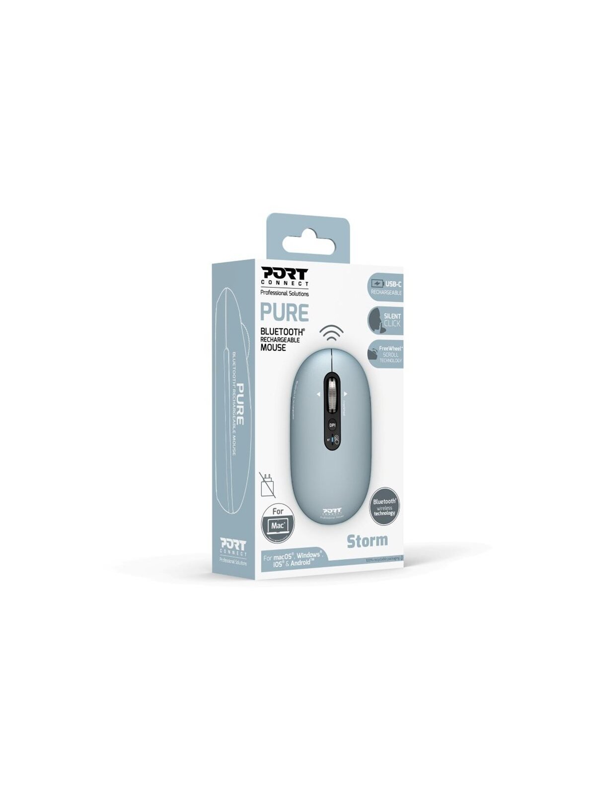 PORT CONNECT Mouse | PURE MAC | Wireless | Bluetooth | Pastel Blue 3