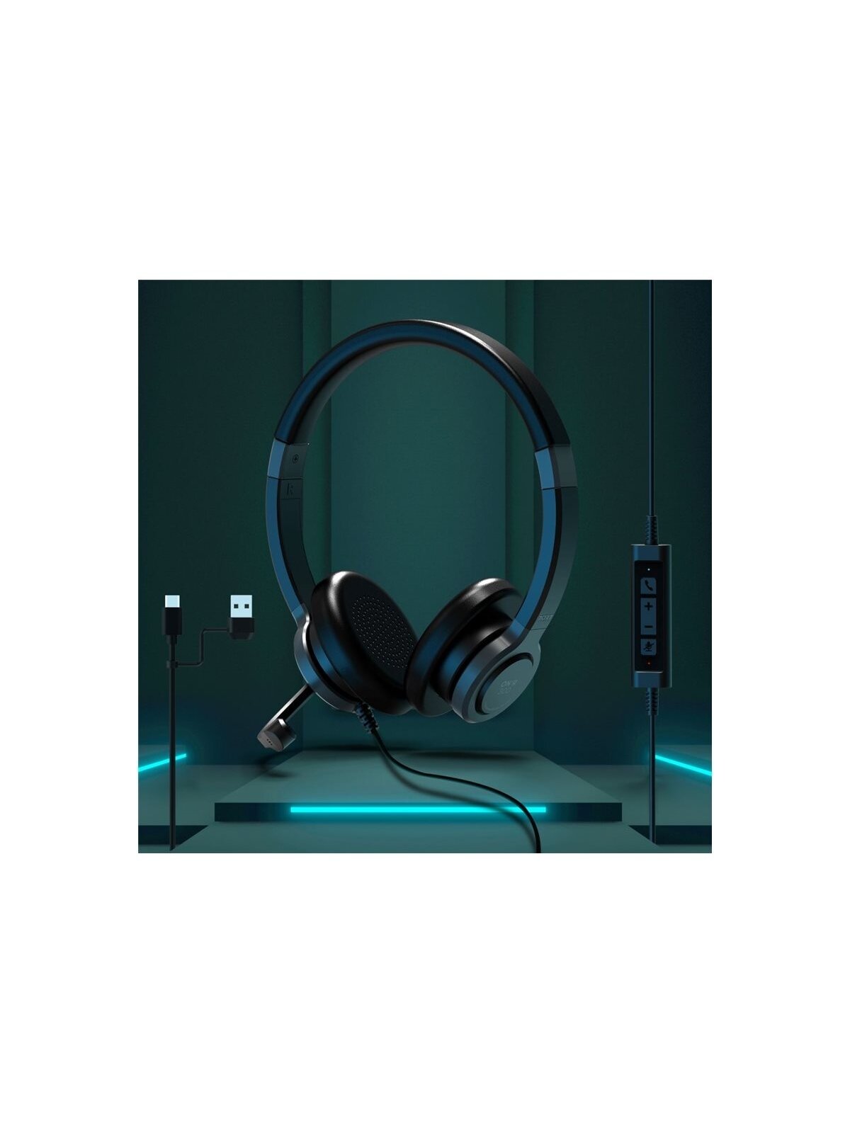 PORT CONNECT | Stereo USB Headphone PRO ON'R 300 | Wired | On-ear | Black | Noise canceling 10 PORT CONNECT | Stereo USB Headphone PRO ON'R 300 | Wired | On-ear | Black | Noise canceling 10