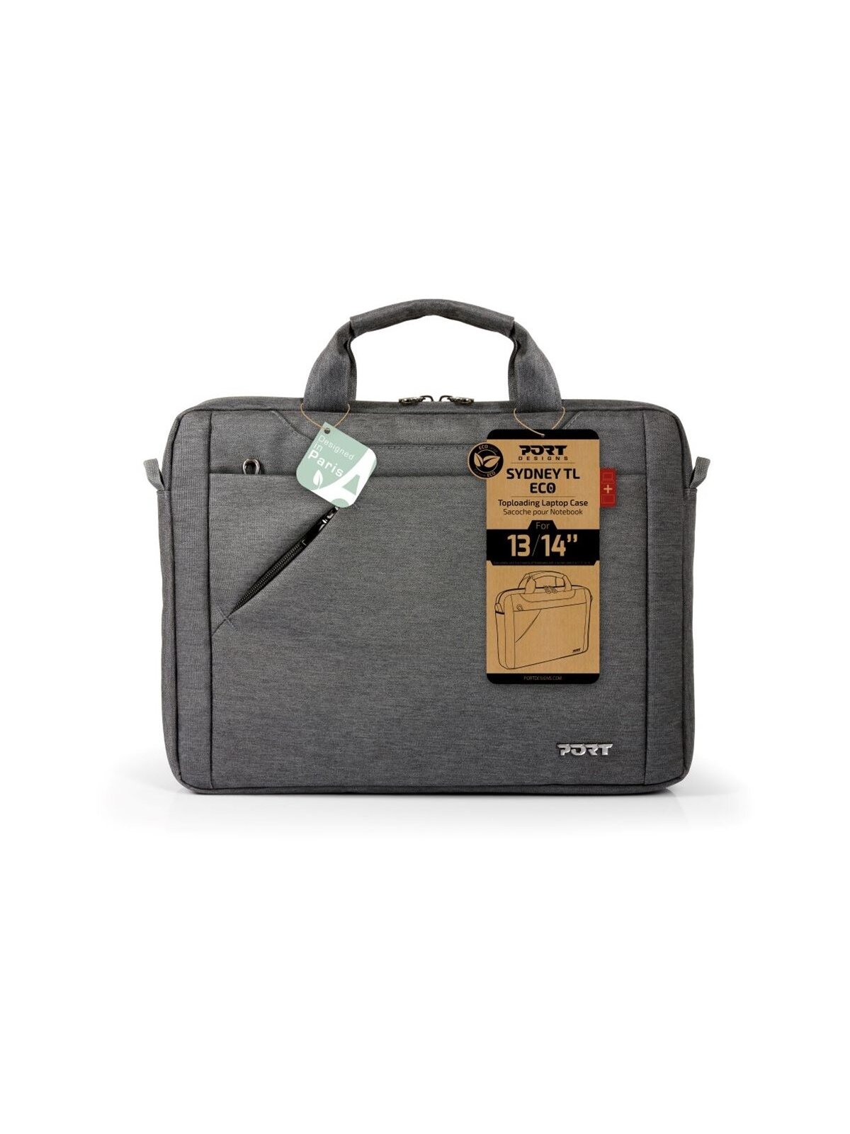 PORT DESIGNS | Sydney ECO | Fits up to size 13-14 " | Laptop case | Grey | Shoulder strap 3 PORT DESIGNS | Sydney ECO | Fits up to size 13-14 " | Laptop case | Grey | Shoulder strap 3