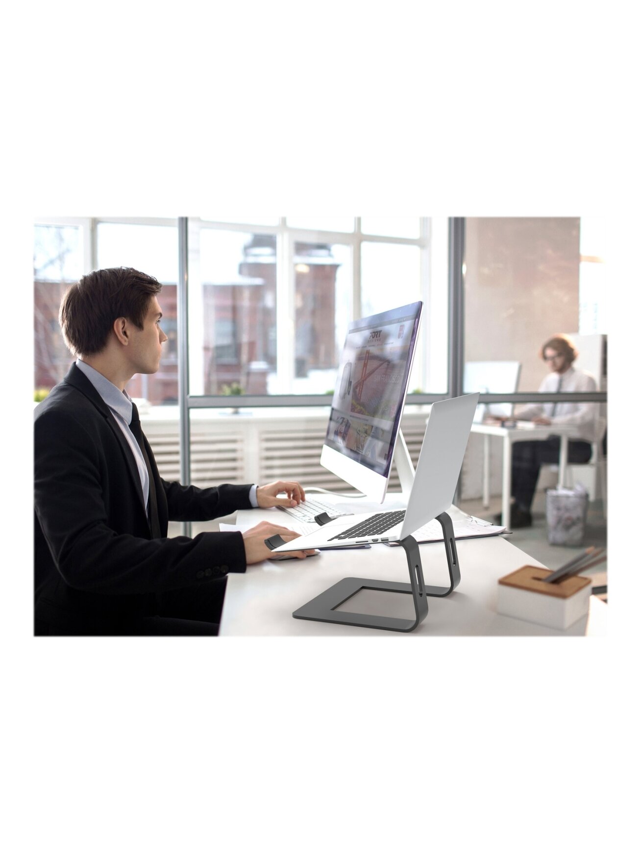 PORT DESIGNS | 901103 | Ergonomic Notebook stand | Notebook Stand | Black | 10-15.6 " 7