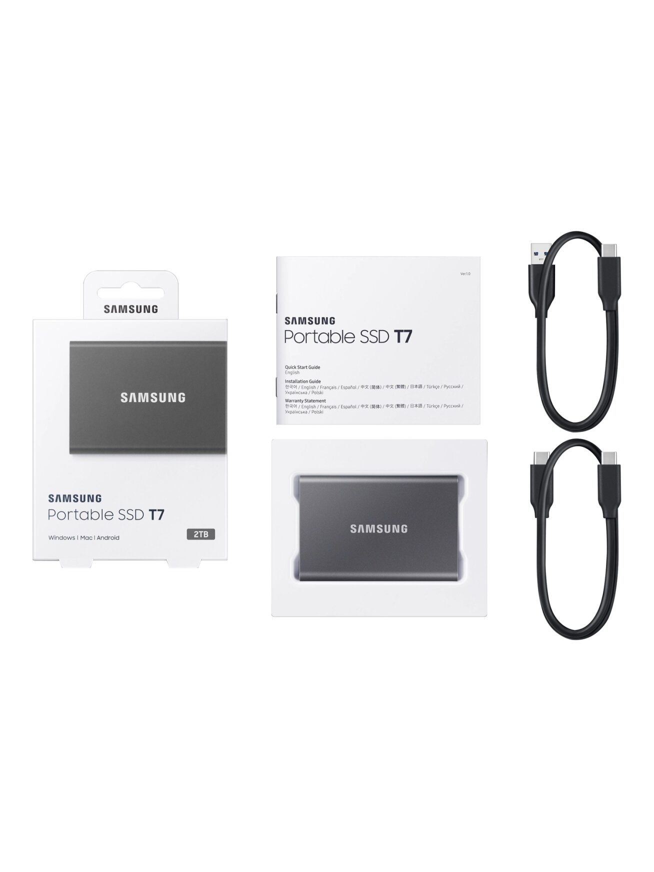 Portable SSD | T7 | 2000 GB | USB 3.2 | Gray 1