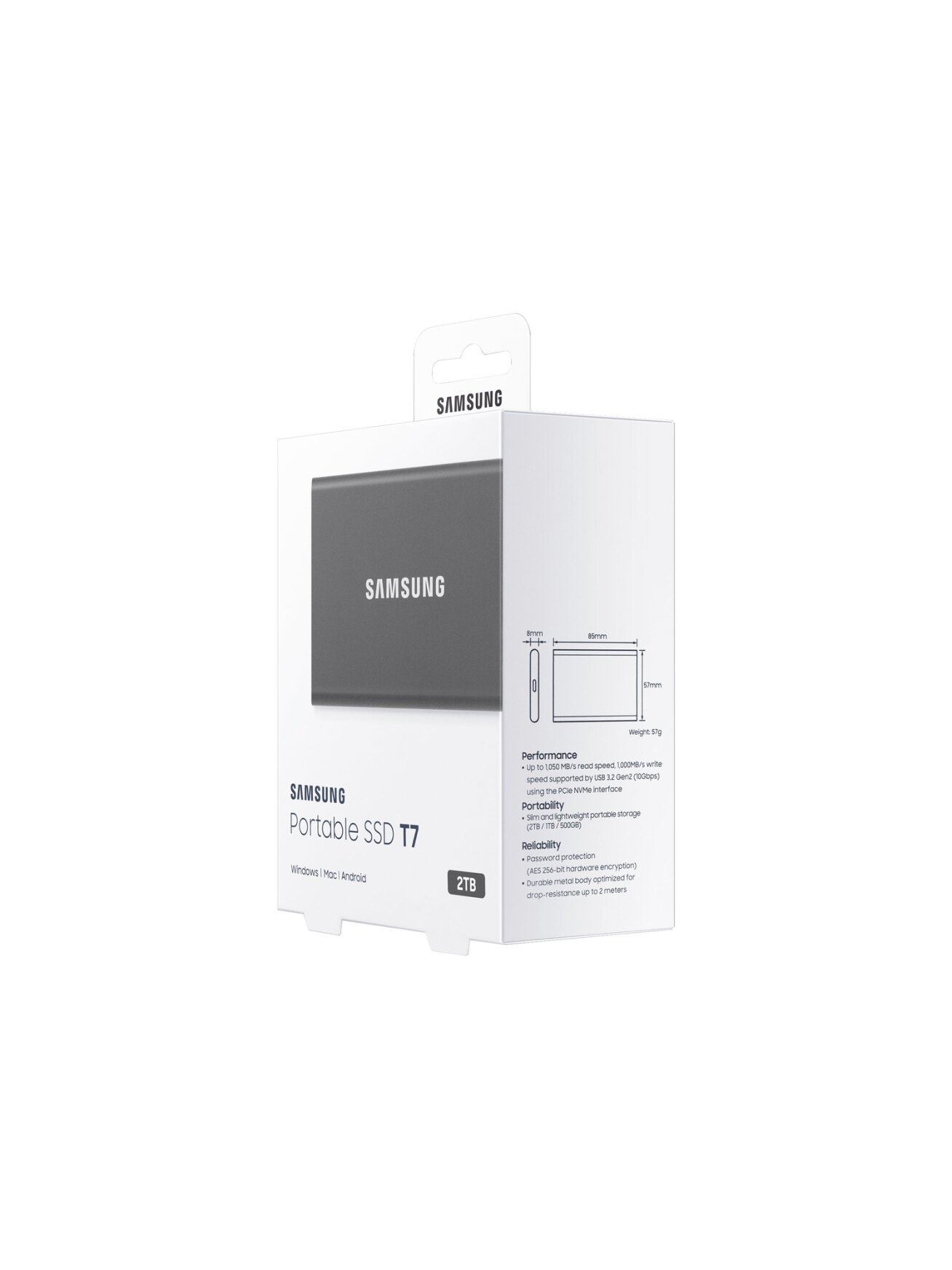 Portable SSD | T7 | 2000 GB | USB 3.2 | Gray 7 Portable SSD | T7 | 2000 GB | USB 3.2 | Gray 7