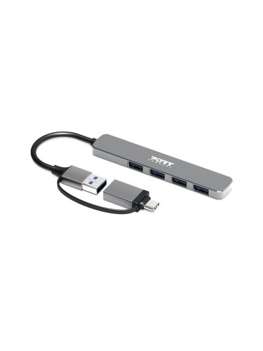 PORT CONNECT | Hub USB-C/USB-A vers 4 ports USB-A 3.0 5Gbps PORT CONNECT | Hub USB-C/USB-A vers 4 ports USB-A 3.0 5Gbps