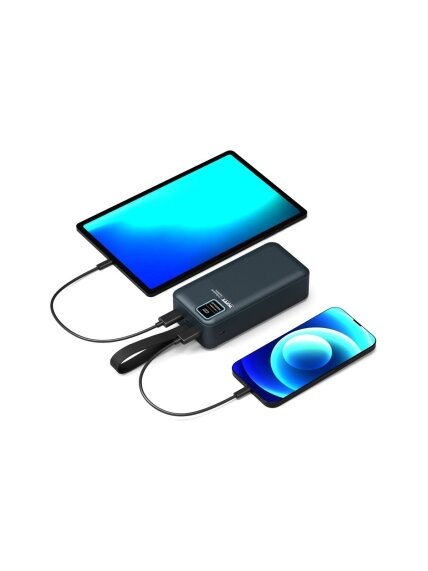 PORT CONNECT External USB-C battery integrated lamp | 30000 mAh | Blue 2