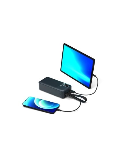 PORT CONNECT External USB-C battery integrated lamp | 30000 mAh | Blue 4 PORT CONNECT External USB-C battery integrated lamp | 30000 mAh | Blue 4