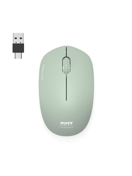 PORT CONNECT Mouse | Collection II | Wireless | 2.4 GHz | Vert Olive 3 PORT CONNECT Mouse | Collection II | Wireless | 2.4 GHz | Vert Olive 3