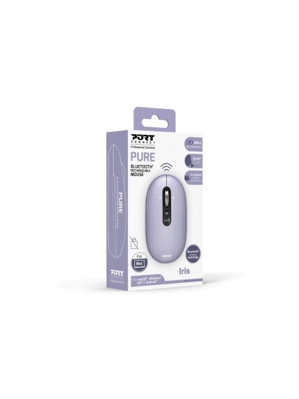 PORT CONNECT Mouse | PURE MAC | Wireless | Bluetooth | Lavender 3 PORT CONNECT Mouse | PURE MAC | Wireless | Bluetooth | Lavender 3