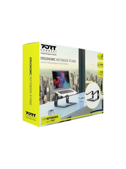 PORT DESIGNS | 901103 | Ergonomic Notebook stand | Notebook Stand | Black | 10-15.6 " 5